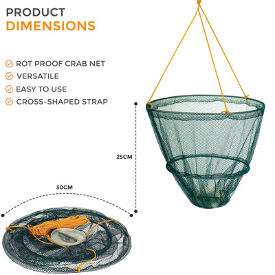 Crab Drop Net with Spring Loaded Bait Holder