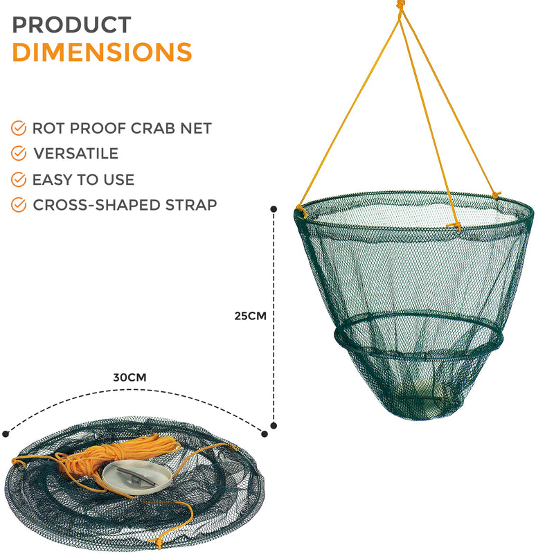 Crab Drop Net with Spring Loaded Bait Holder