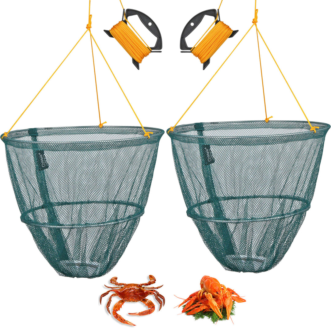 drop net fishing uk Crab Drop Net with Spring Loaded Bait Holder