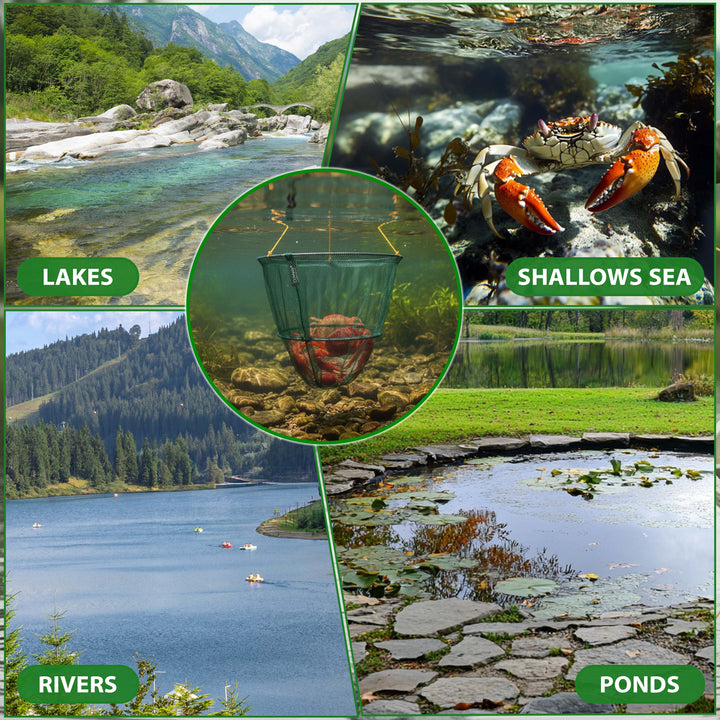 Crab Drop Net with Spring Loaded Bait Holder