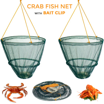 Crab Drop Net with Spring Loaded Bait Holder