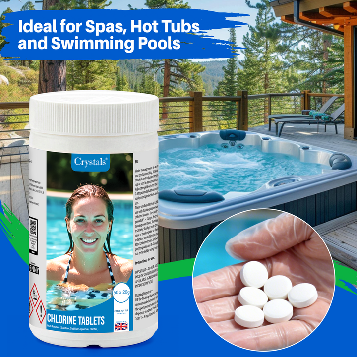 Crystals Mini Multifunction Chlorine Tablets, 50 x 20g