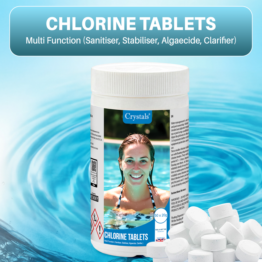 Crystals Mini Multifunction Chlorine Tablets, 50 x 20g