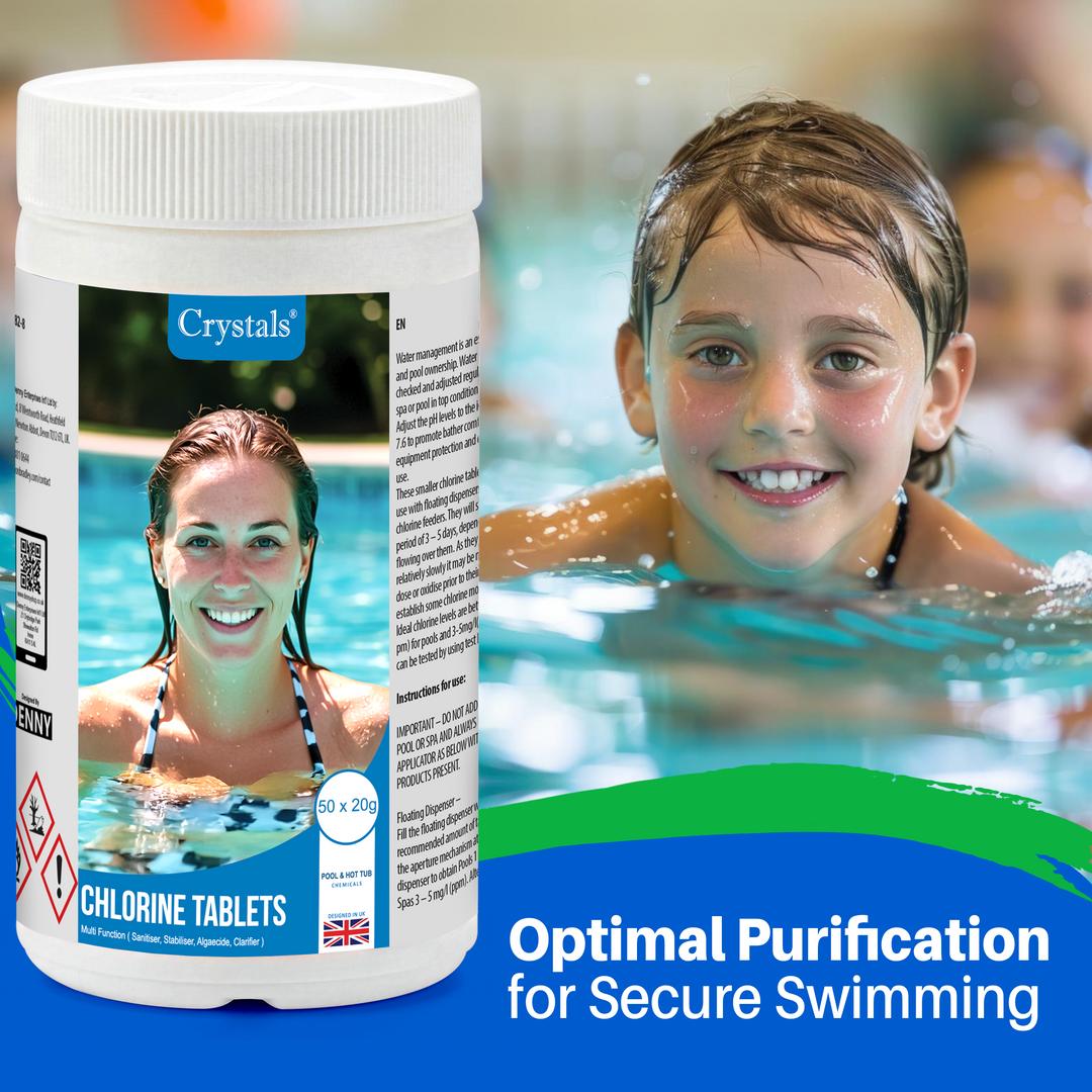 Crystals Mini Multifunction Chlorine Tablets, 50 x 20g
