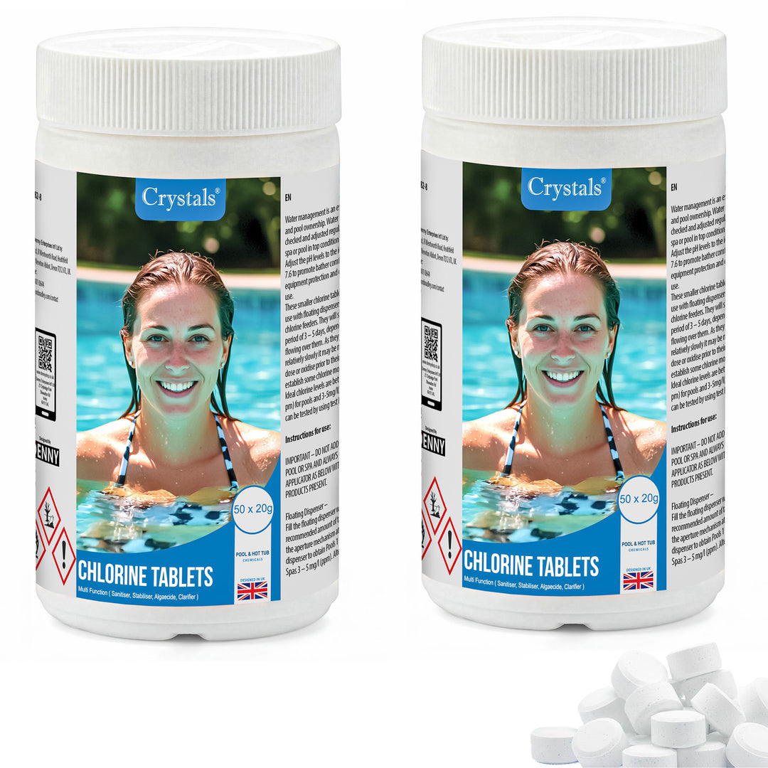 Crystals Mini Multifunction Chlorine Tablets, 50 x 20g