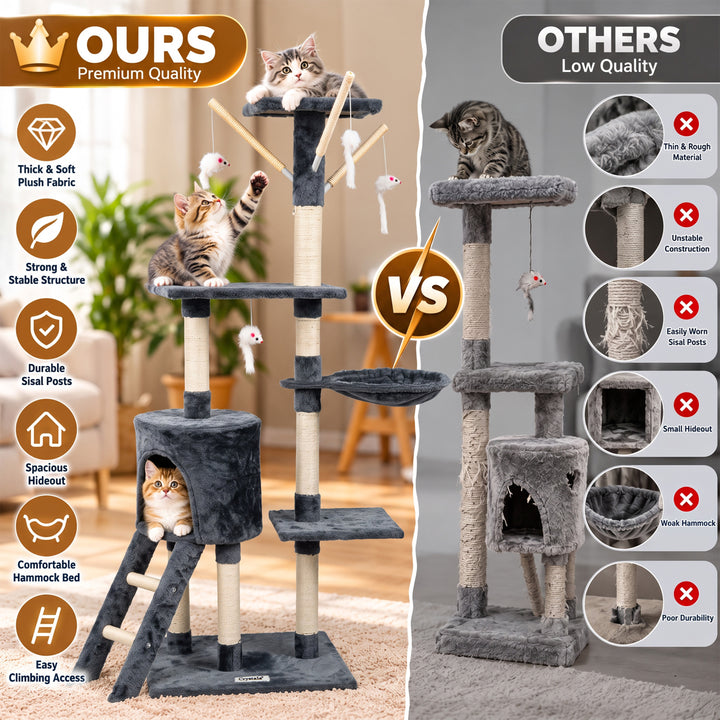 145cm Multi-Level Cat Tree Tower