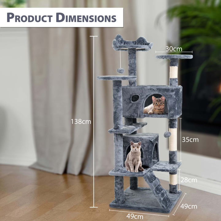 138cm Large Cat Tree Multilevel Scratching Post