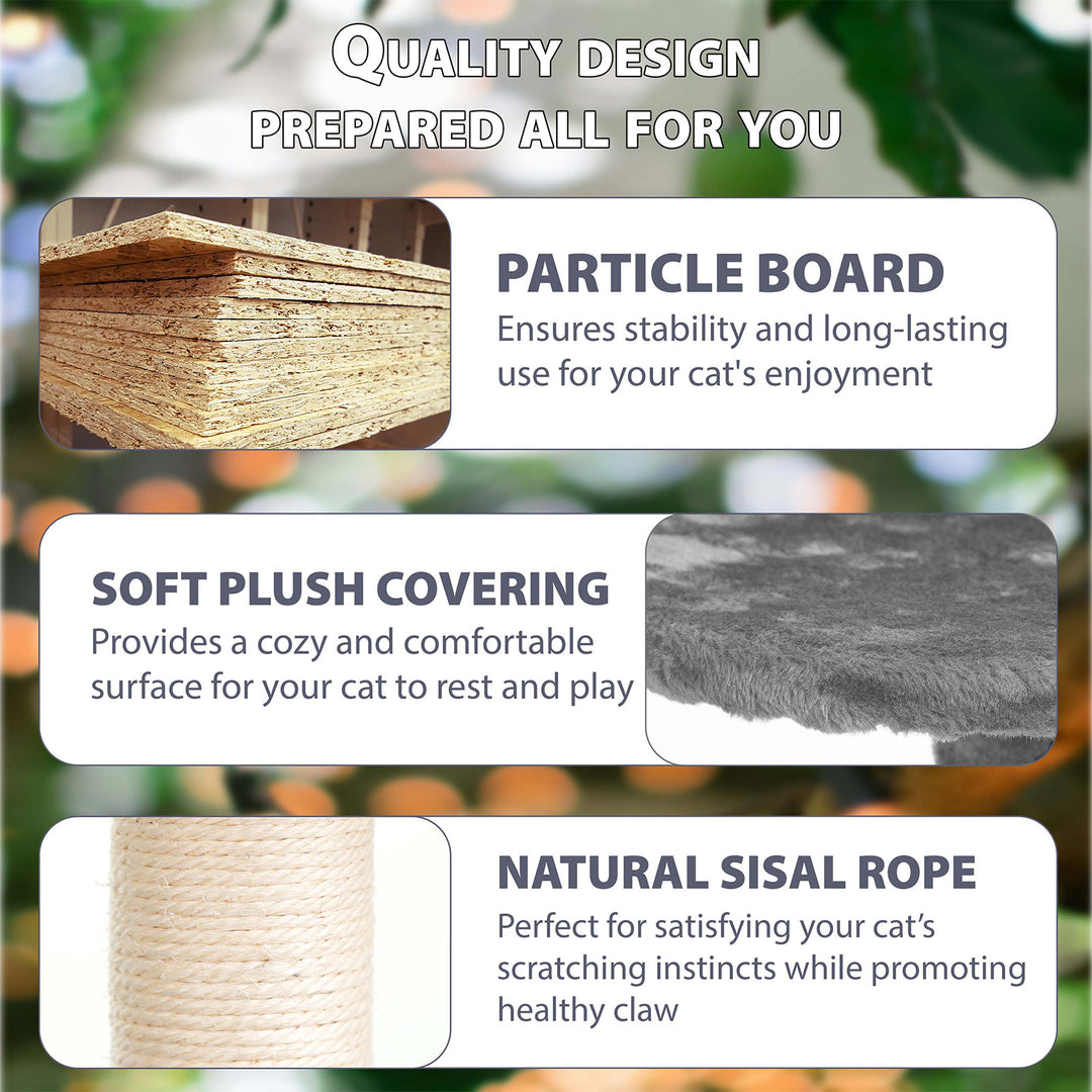 138cm Large Cat Tree Multilevel Scratching Post