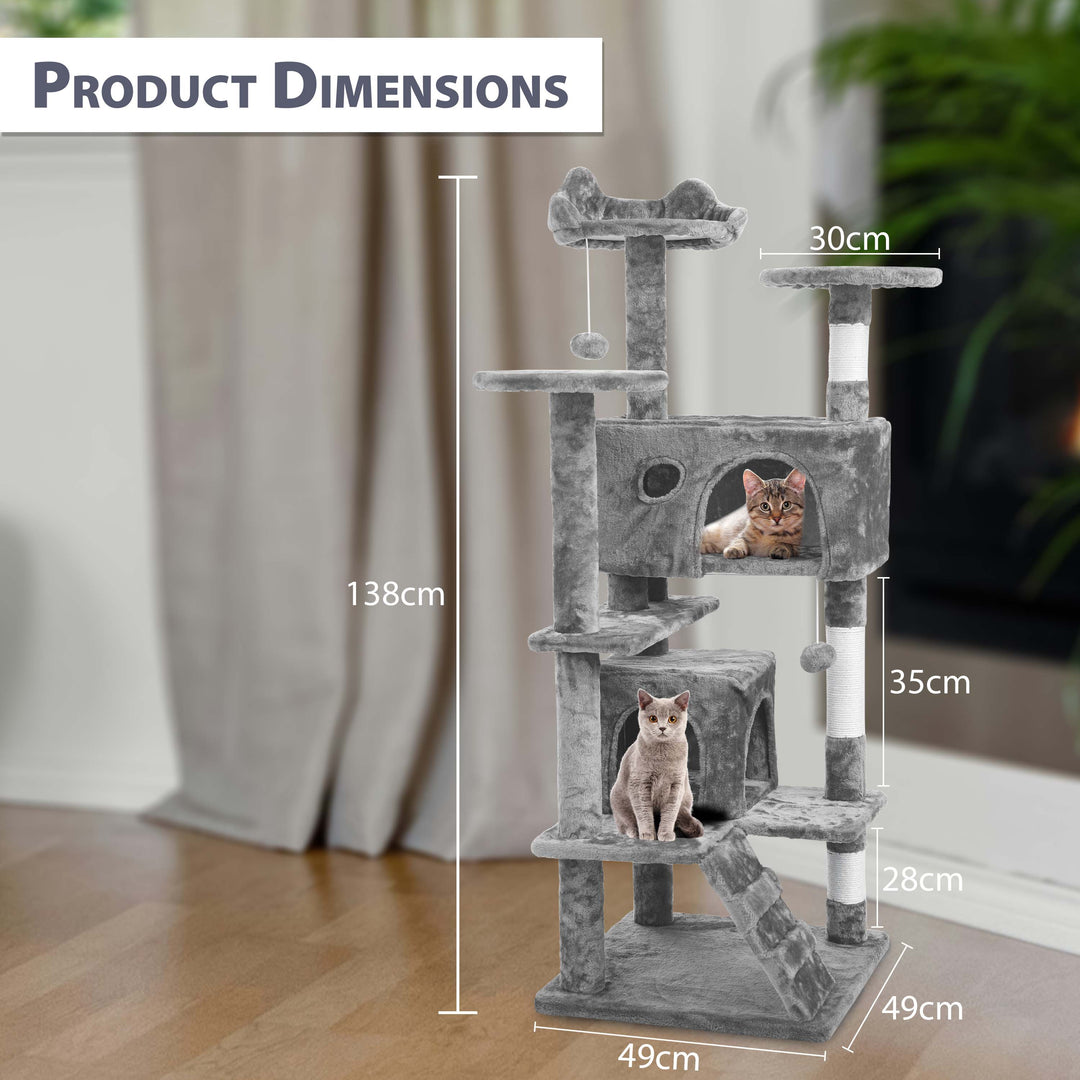 138cm Large Cat Tree Multilevel Scratching Post