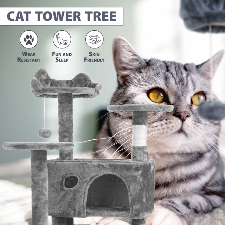 138cm Large Cat Tree Multilevel Scratching Post