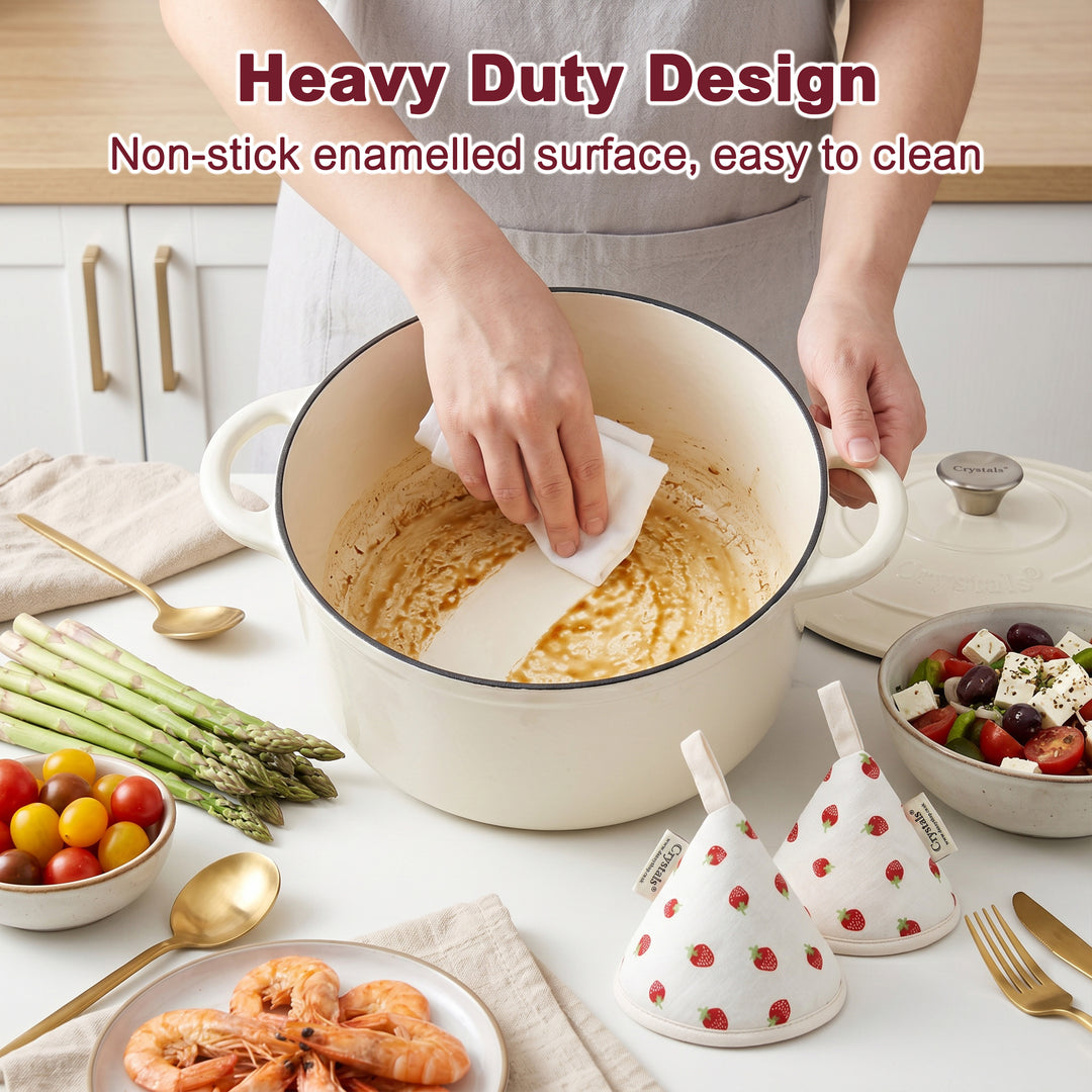 6.6L Dutch Oven Cast Iron Dish Pot With Lid