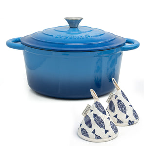 5L Dutch Oven Cast Iron Dish Pot With Lid