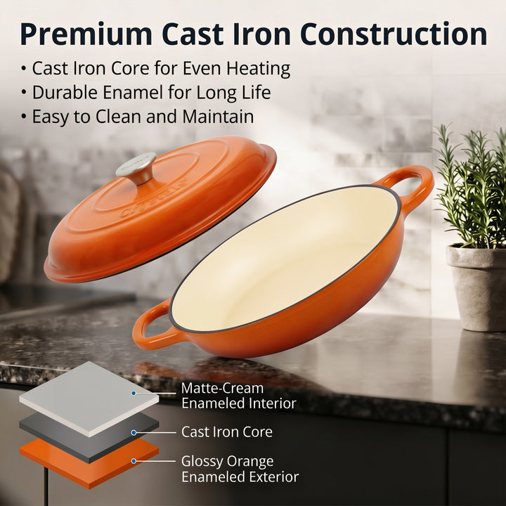 4L Cast Iron Shallow Casserole