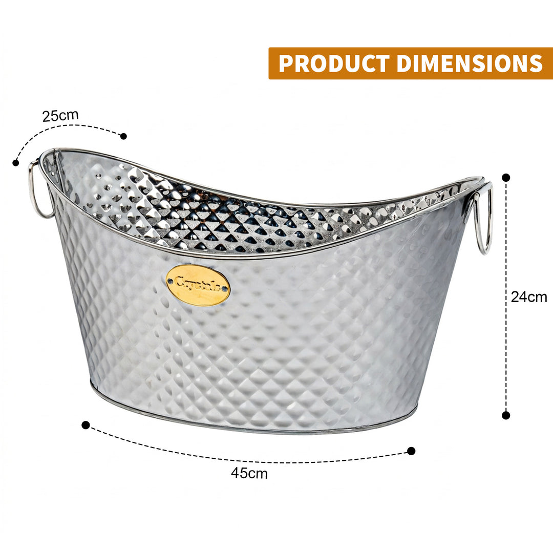 26L Galvanised Steel Oval Beer Bucket Cooler