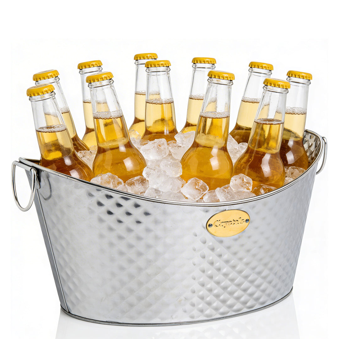 26L Galvanised Steel Oval Beer Bucket Cooler