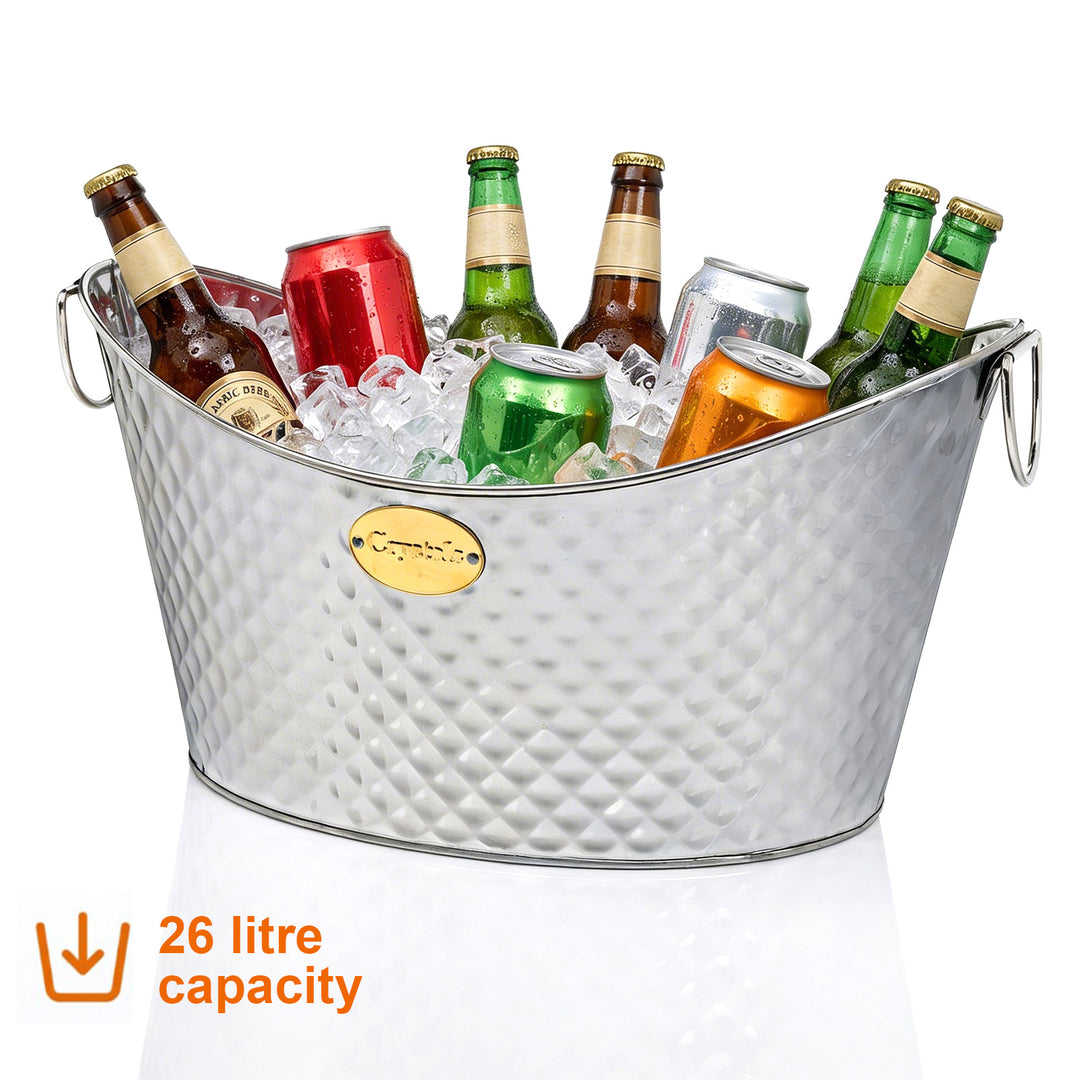 26L Galvanised Steel Oval Beer Bucket Cooler