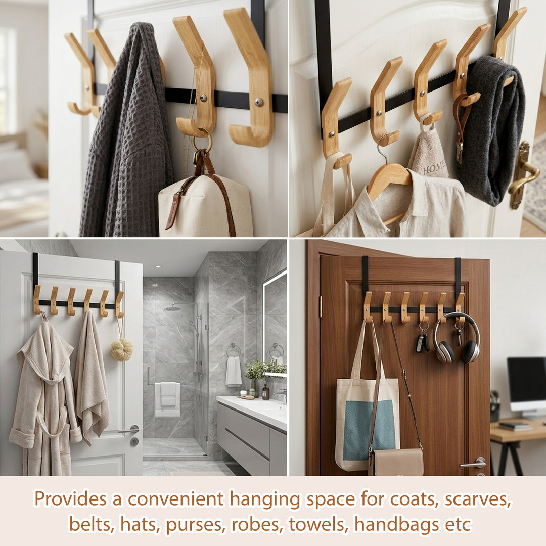 12-Hook Over Door Clothes Hanger Rack