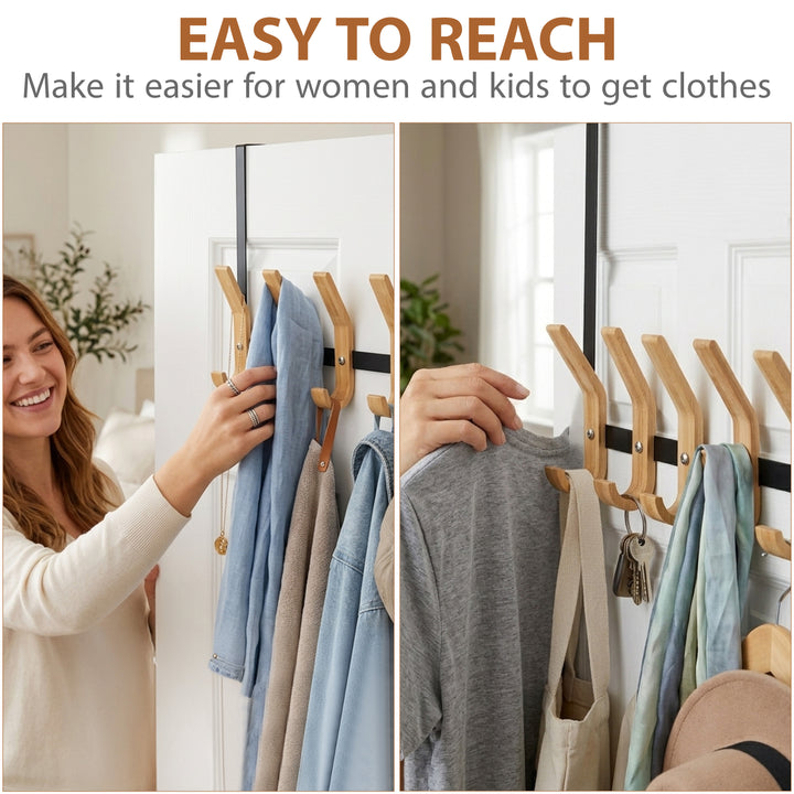 12-Hook Over Door Clothes Hanger Rack