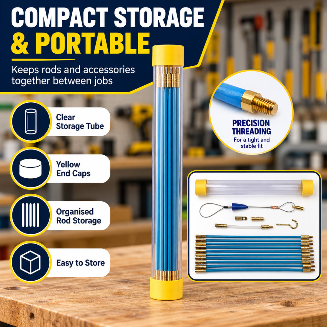 10pc Fibreglass Cable Rods Kit