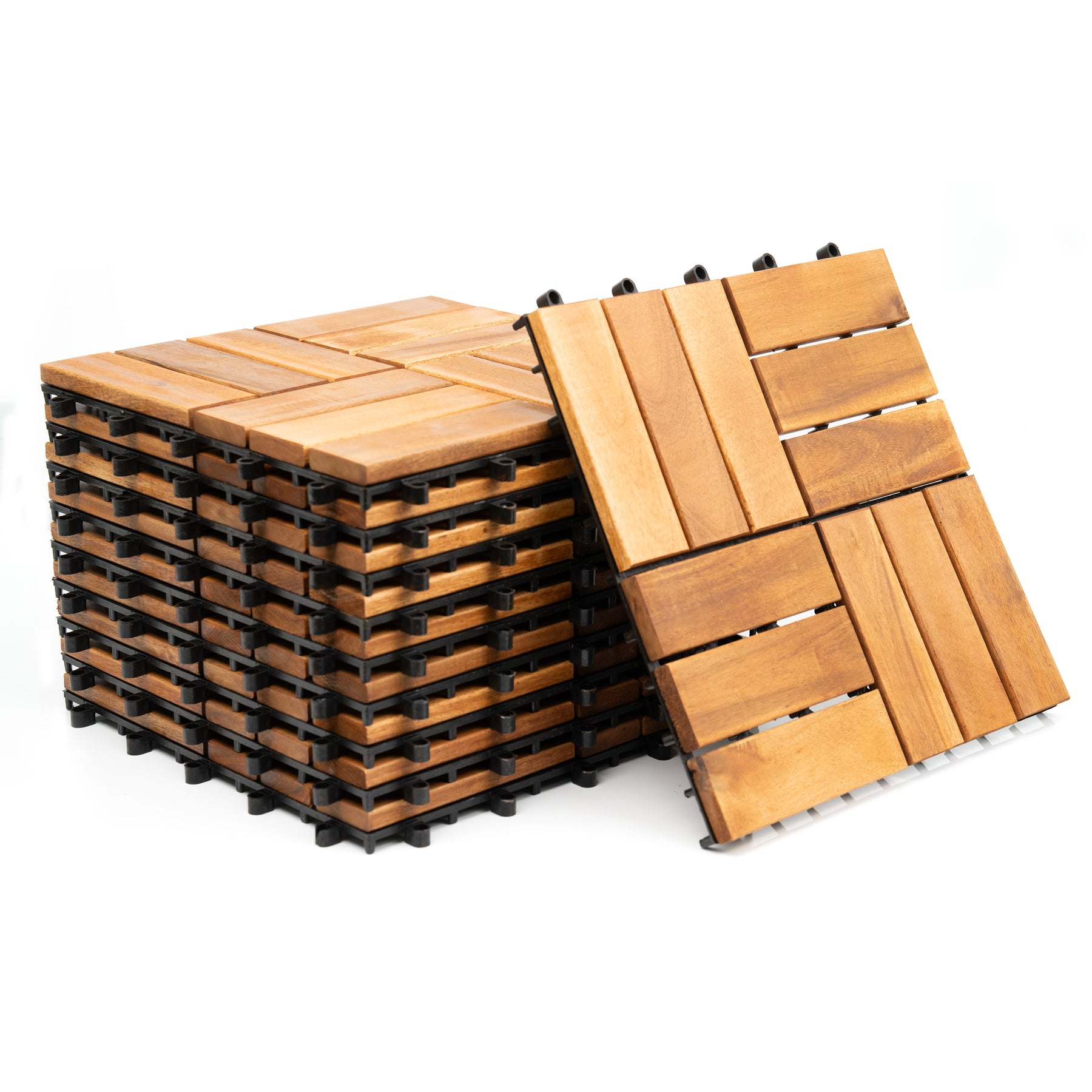 Interlocking Wooden Decking Tiles – Dennyshop UK