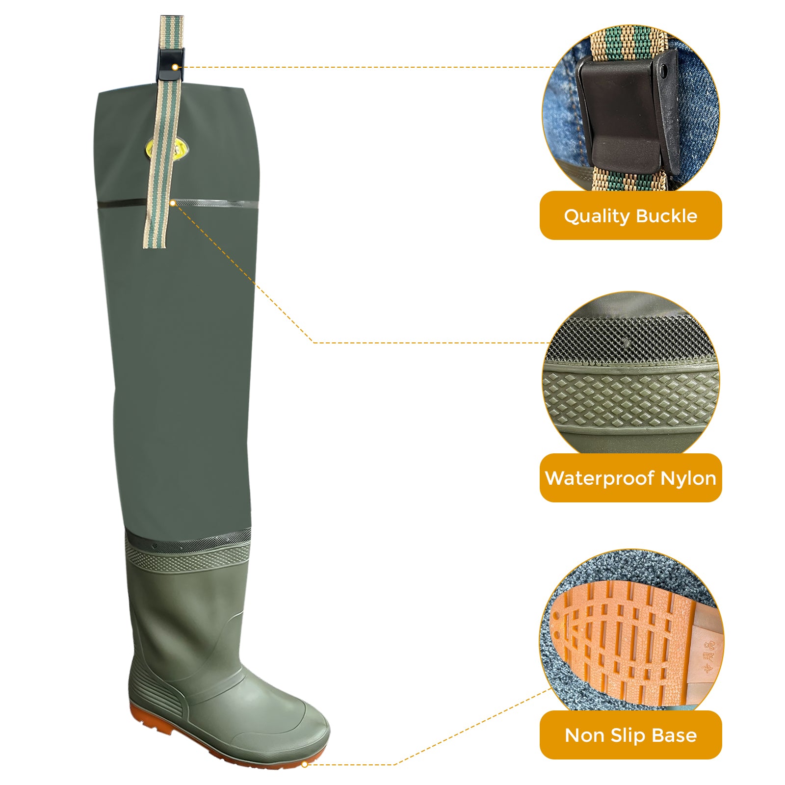 Light Waders Lightweight Hip Waders with Cleated Sole – Dennyshop UK