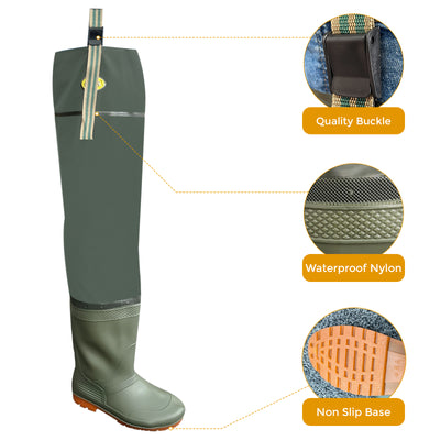 Lightweight Hip Waders with Cleated Sole