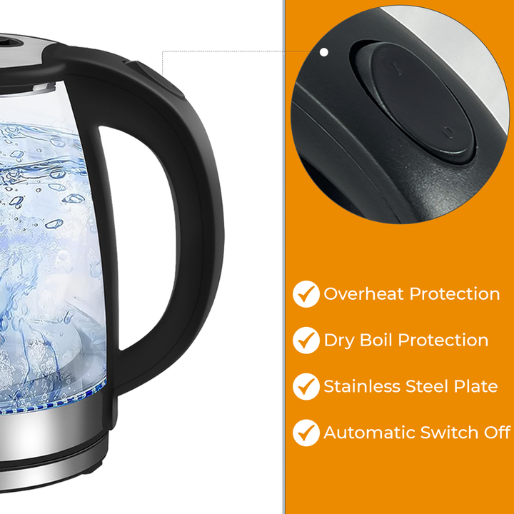 1.8L/1500W Electric Glass Kettle