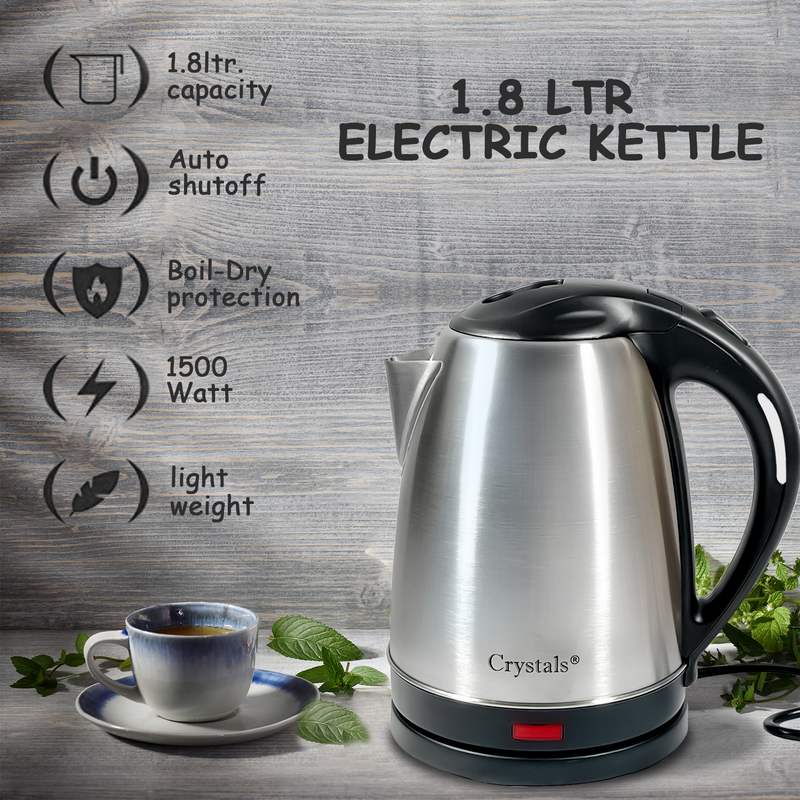 1.8L/1500W Electric Stainless Steel Kettle