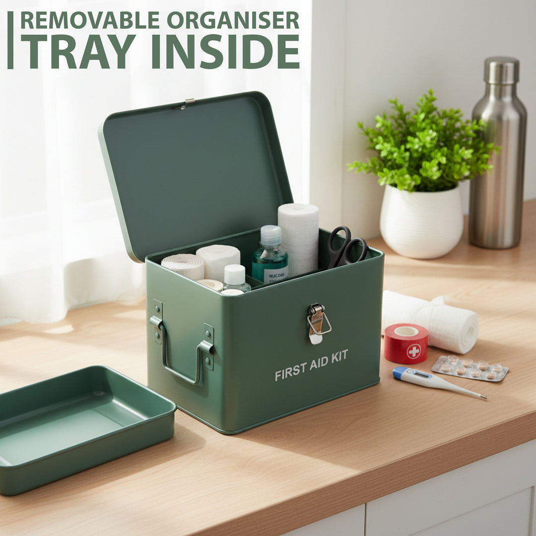Vintage First Aid Storage Box Green