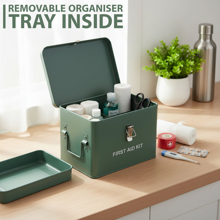 Vintage First Aid Storage Box Green