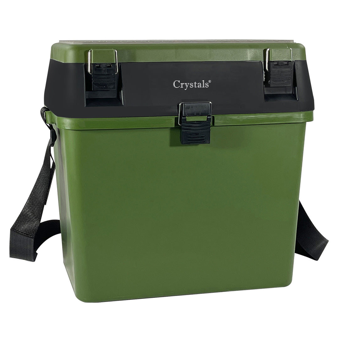 buy fishing tackle box uk Fishing Tackle Box with Padded Seat & Straps