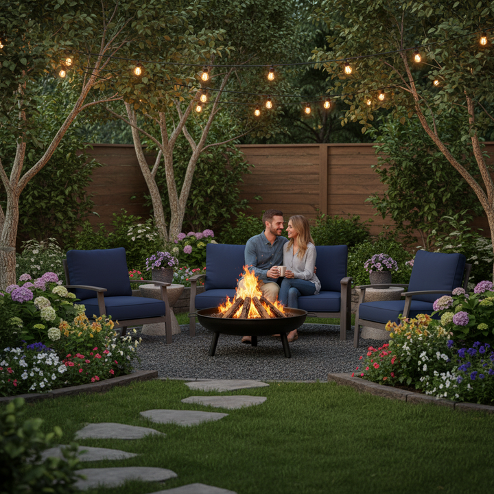 23" Large Round BBQ Steel Fire Pit