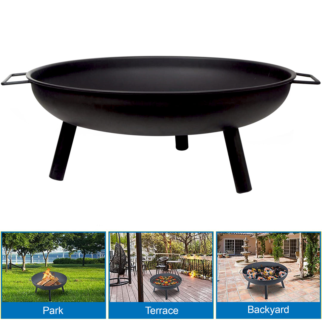 23" Large Round BBQ Steel Fire Pit
