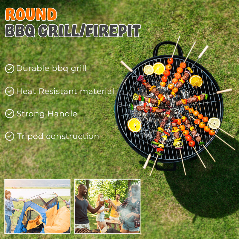 23" Large Round BBQ Steel Fire Pit