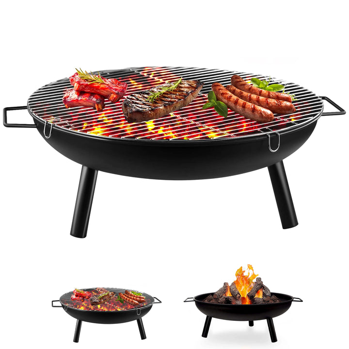 23" Round BBQ Fire Pit with Grill