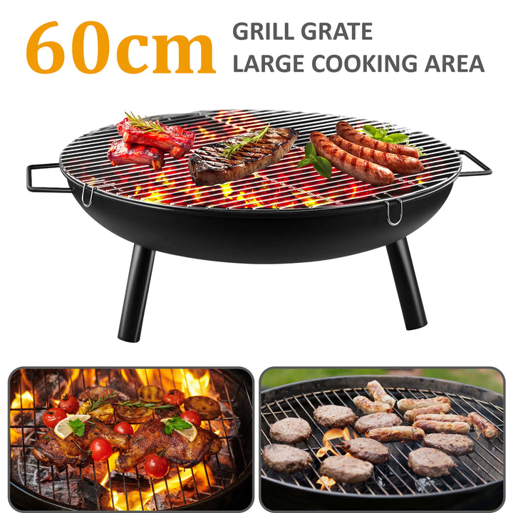 23" Round BBQ Fire Pit with Grill