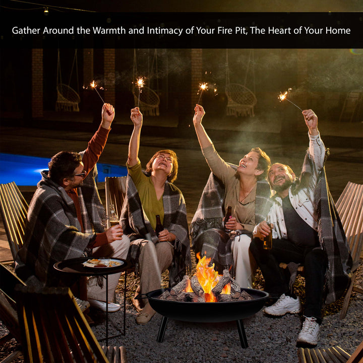 23" Round BBQ Fire Pit with Grill