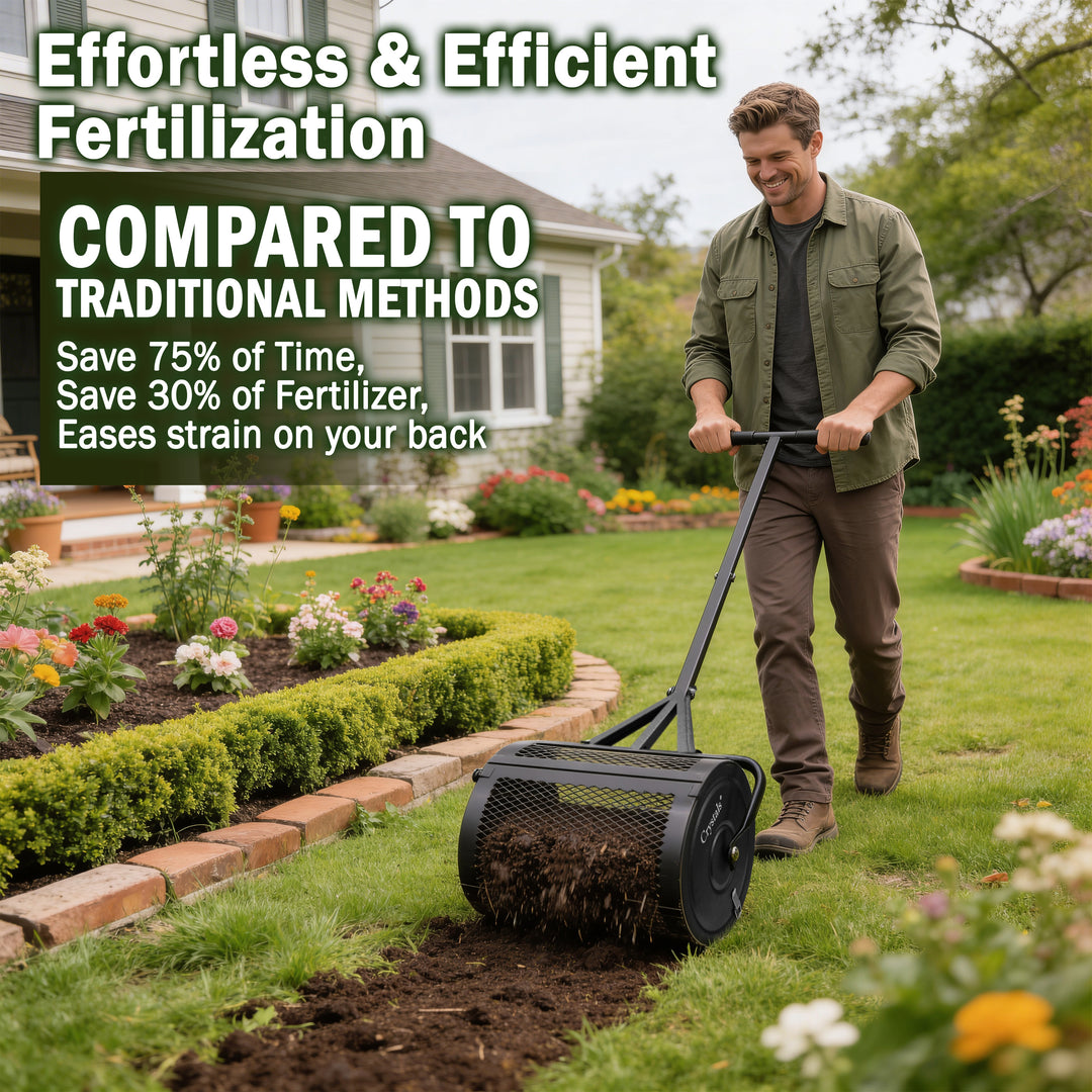 24" Steel Compost Spreader Roller