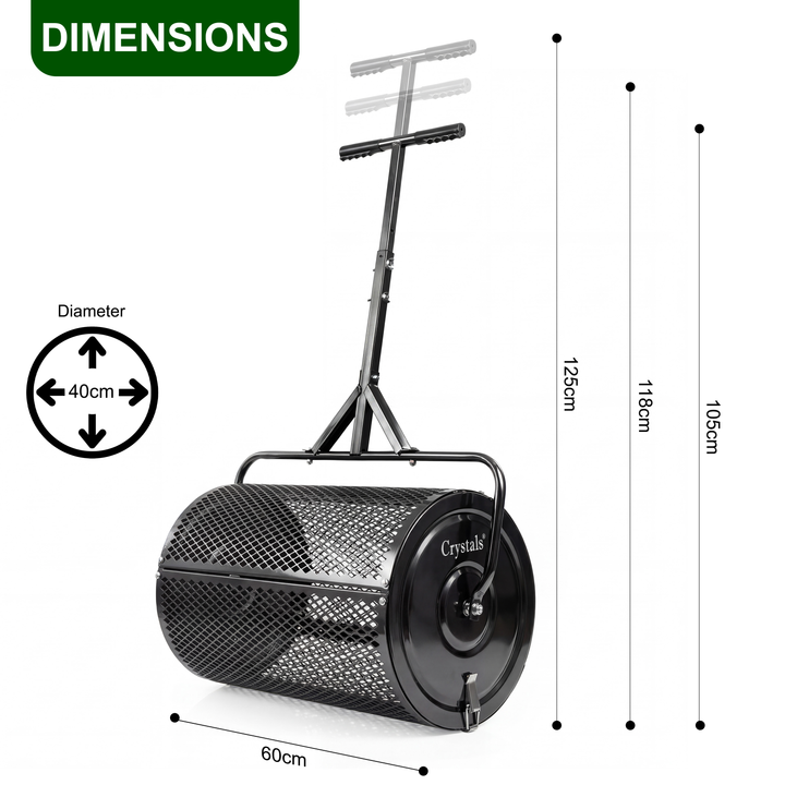 24" Steel Compost Spreader Roller