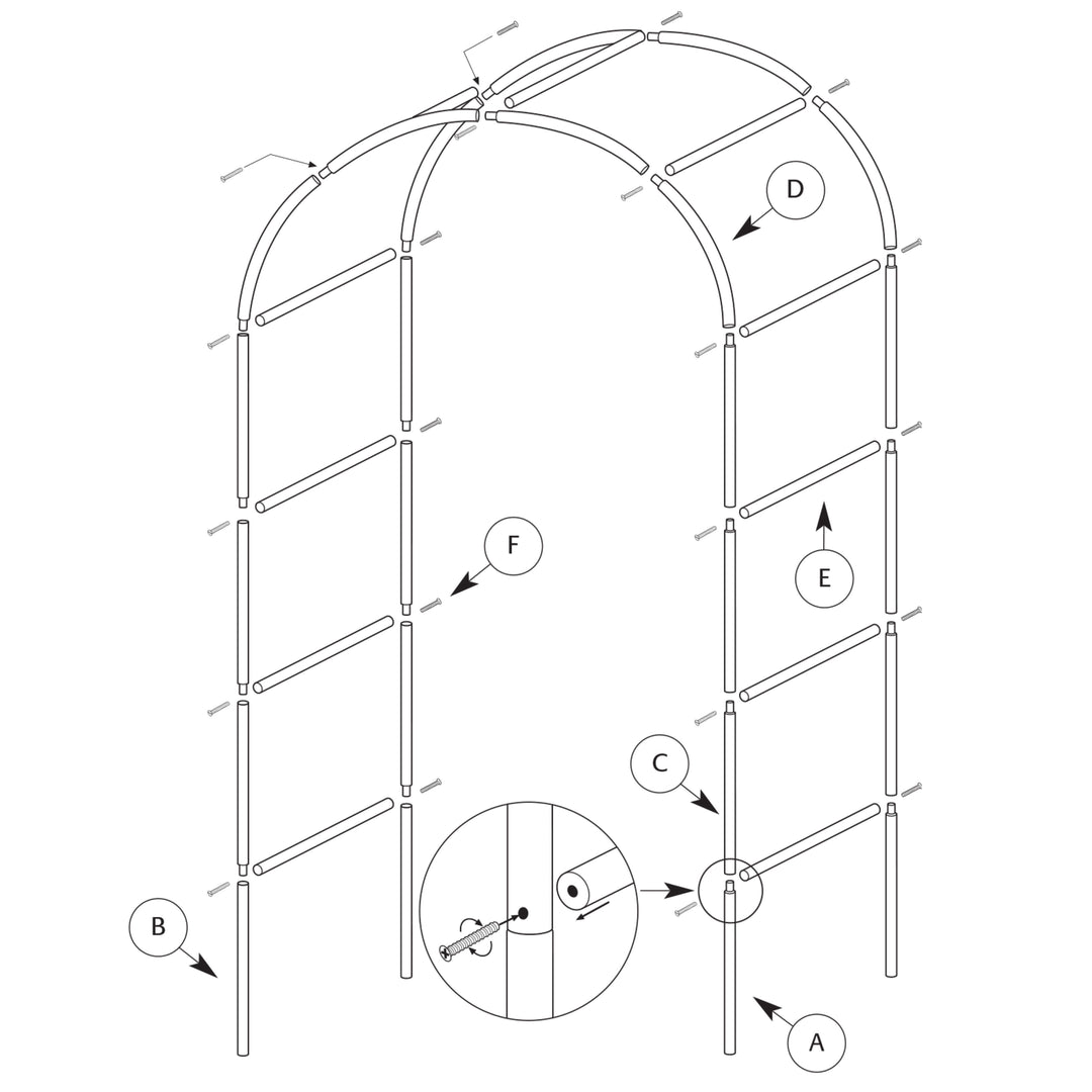 2.4M Metal Garden Arch