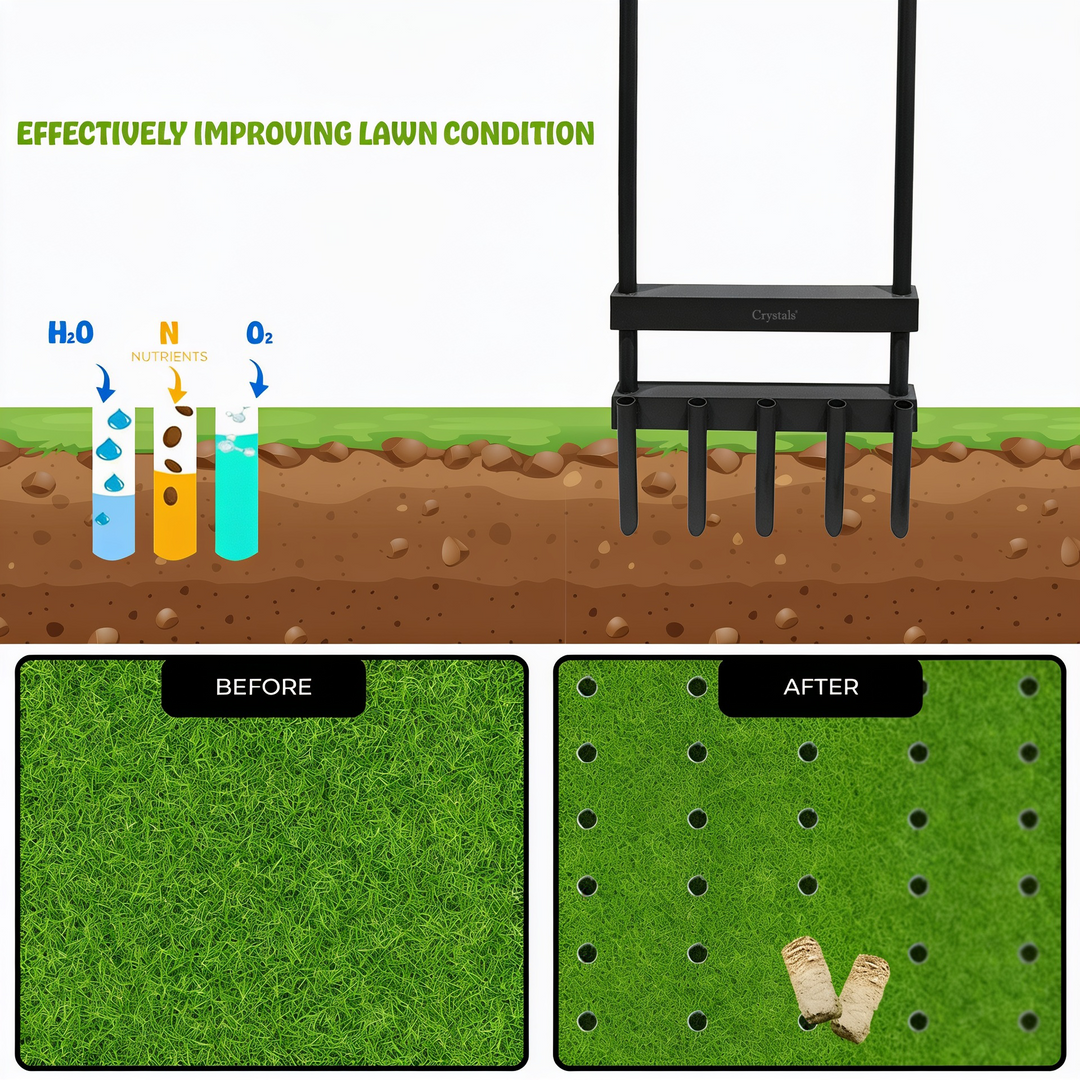 5 Hollow Tine Spike Hand Lawn Aerator