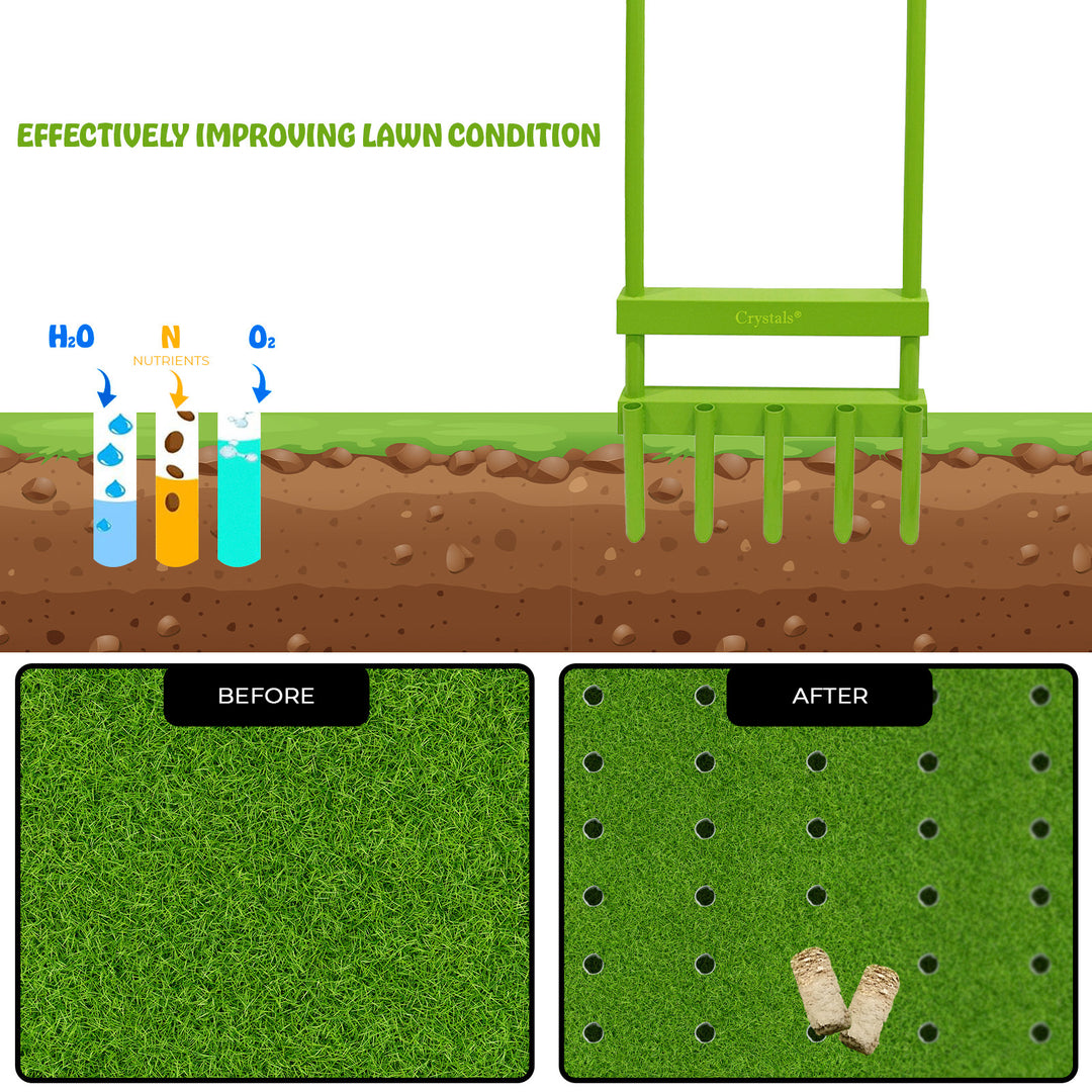 5 Hollow Tine Spike Hand Lawn Aerator