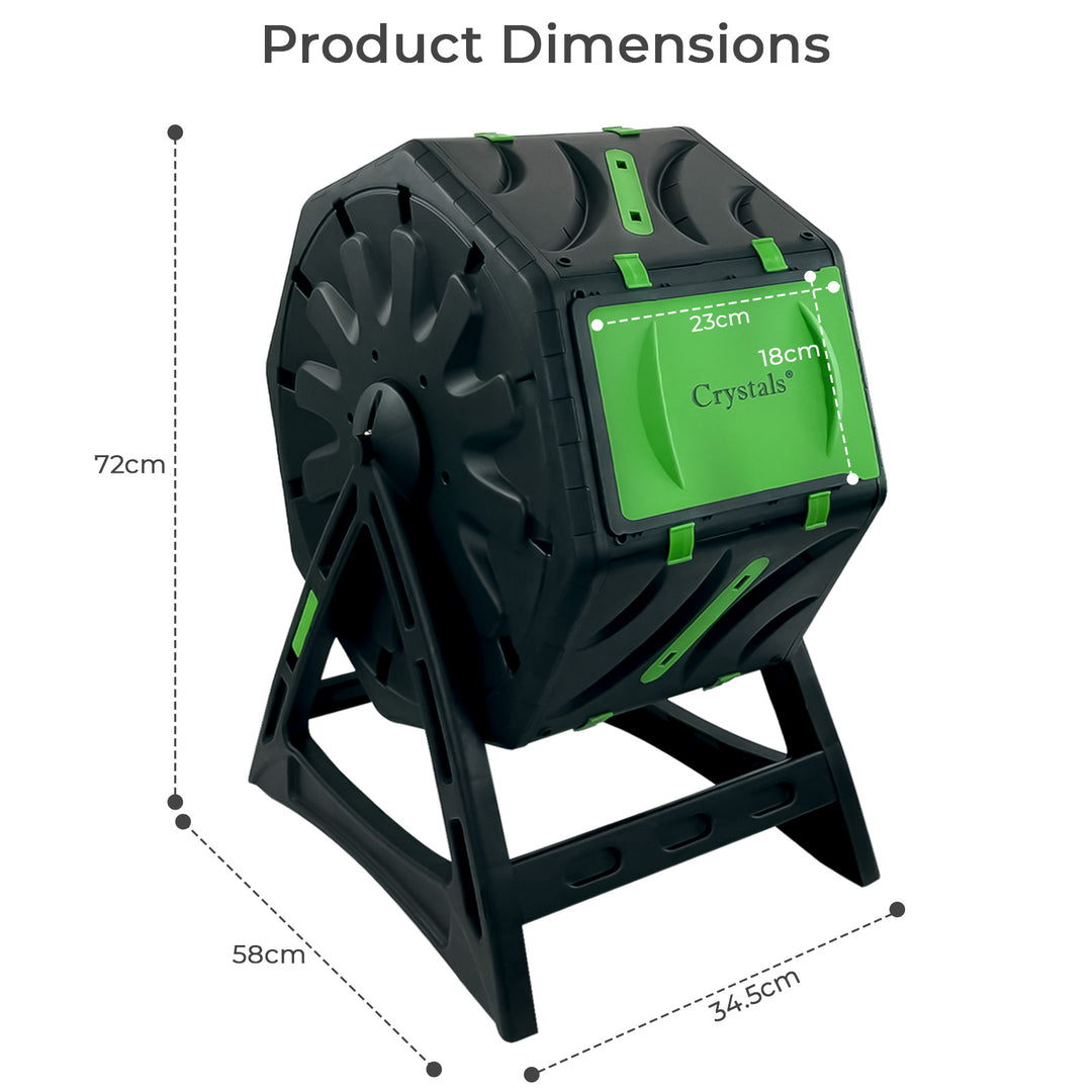 Efurden Compost Bin Outdoor, 45 Gallon Large Compost Tumbler, Fast And Efficient Dual Chamber Tumbling Composter For Garden, Kitchen, And Yard Waste, Easy Assemble And Turning, Green