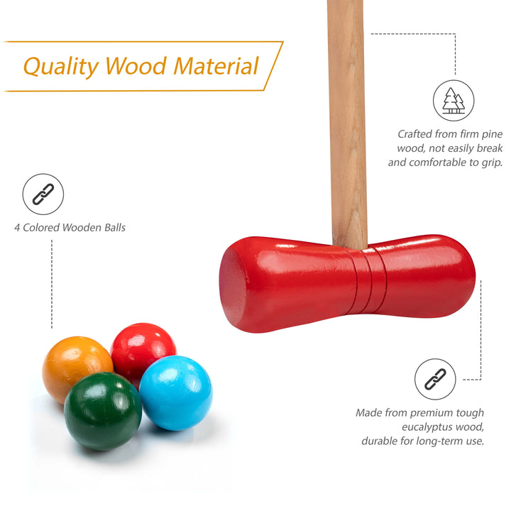 4 Player Full Size Croquet Set