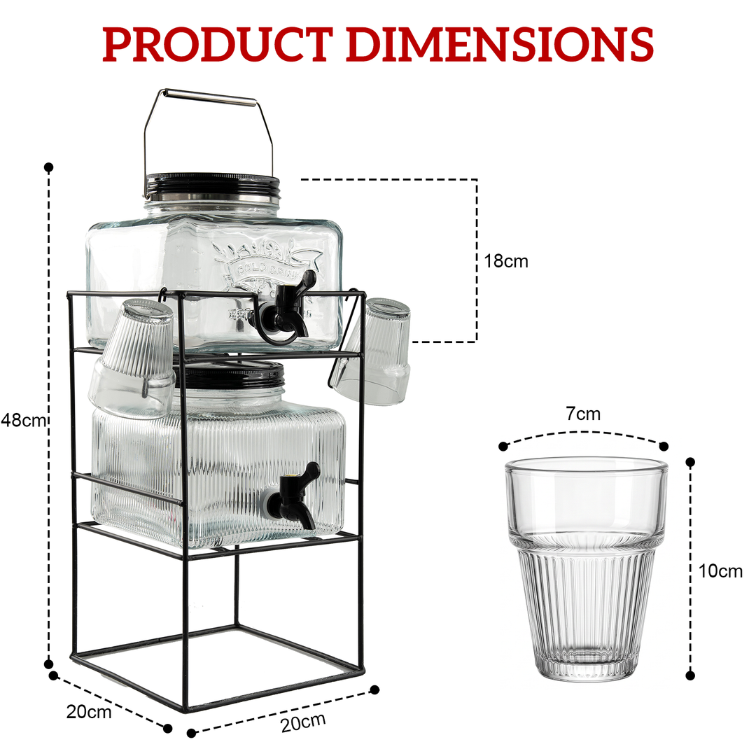 7L Glass Vintage Drinks Dispenser
