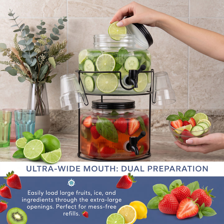 Dual Glass Beverage Drinks Dispenser