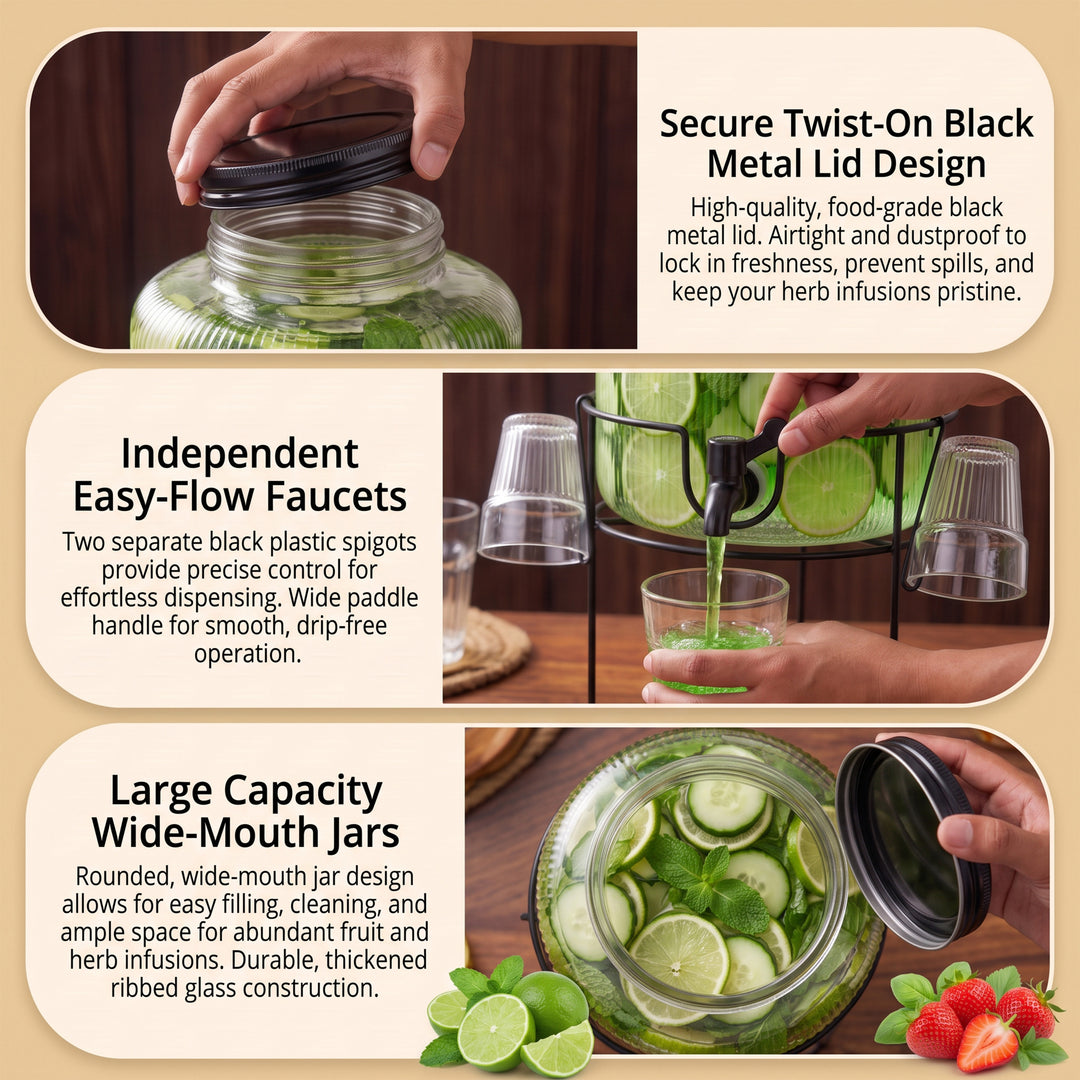 Dual Glass Beverage Drinks Dispenser