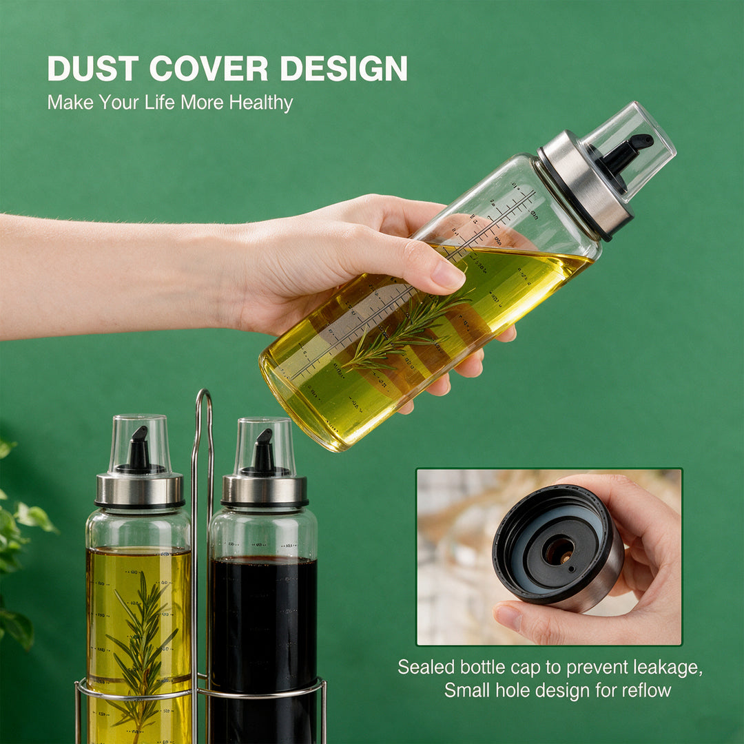 2Pcs Cooking Oil Bottles with Drizzlers