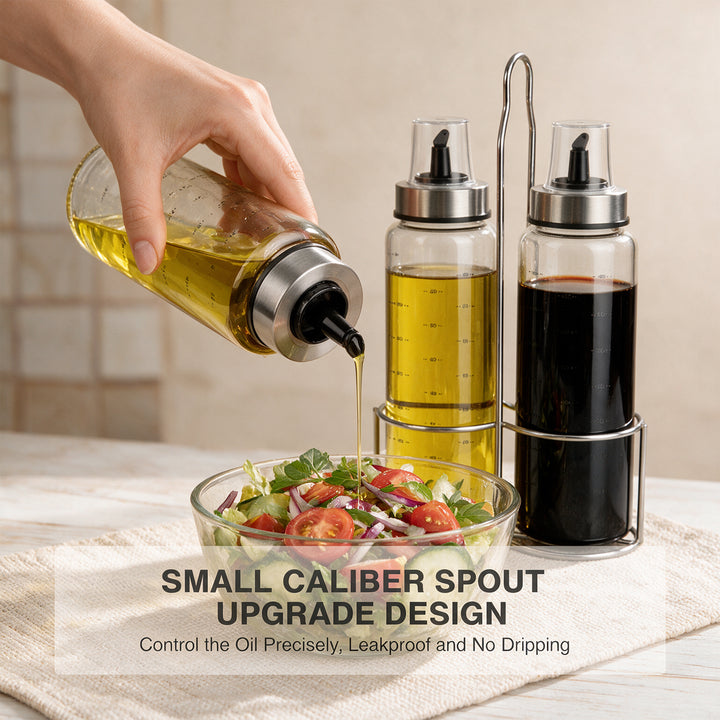 2Pcs Cooking Oil Bottles with Drizzlers