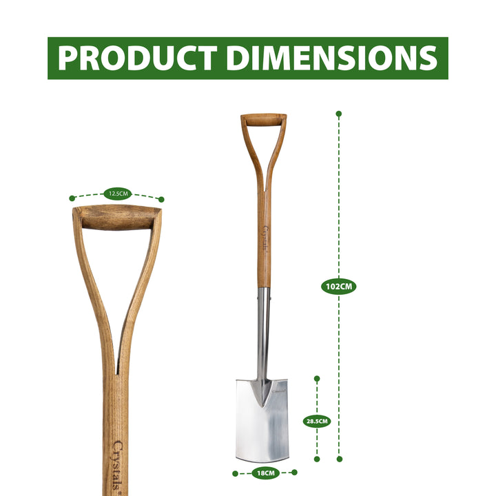 97cm/102cm Stainless Steel Spade with Wooden Handle